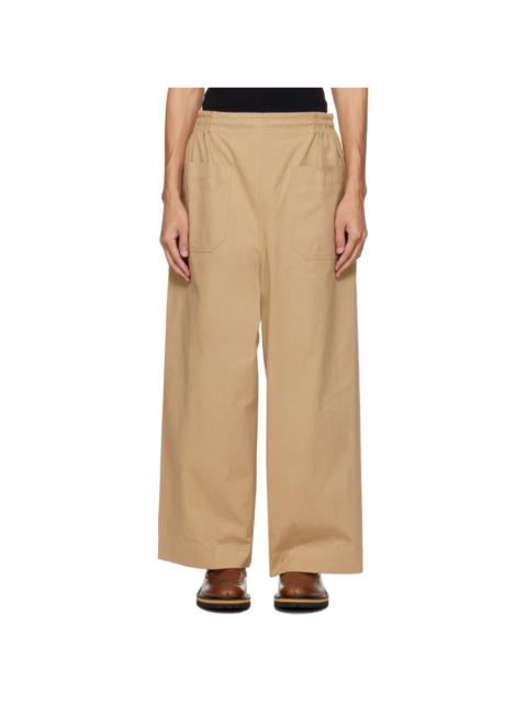 HED MAYNER Beige Patch Pocket Trousers