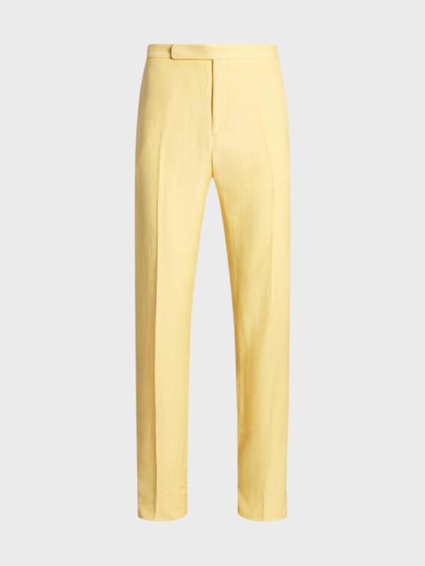 Ralph Lauren Men's Gregory Luxe Tussah Silk and Linen Trousers