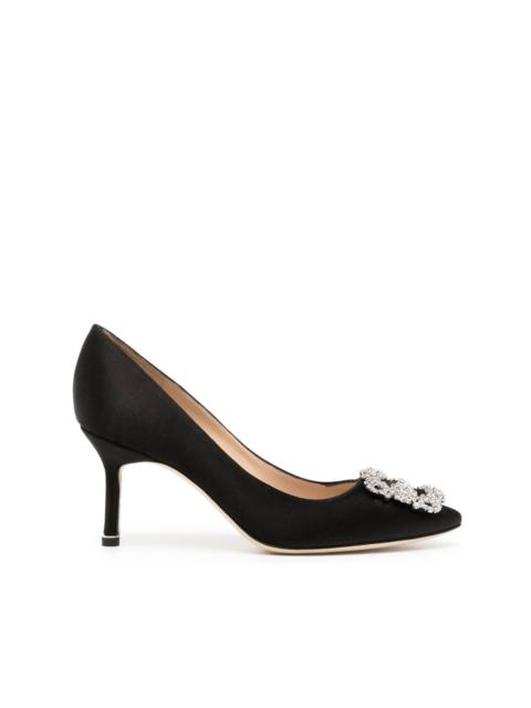 Manolo Blahnik Hangisi crystal-buckle 105mm pumps