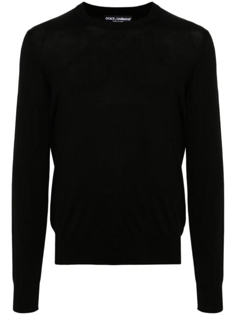 Dolce & Gabbana logo-embroidered silk jumper