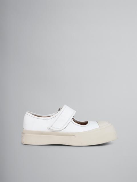 WHITE CALF LEATHER PABLO MARY-JANE SNEAKER