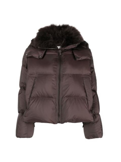 hooded quilted down jacket