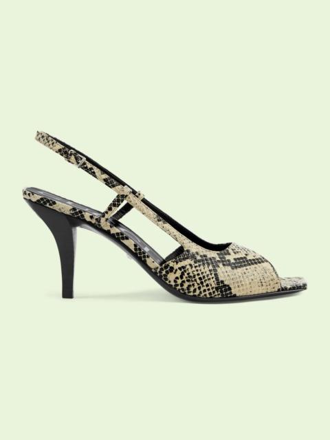 Women's python print mid-heel pump