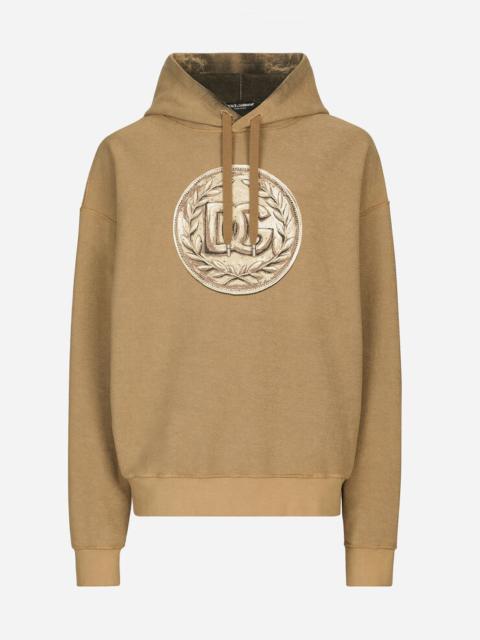 Coin print inside-out jersey hoodie