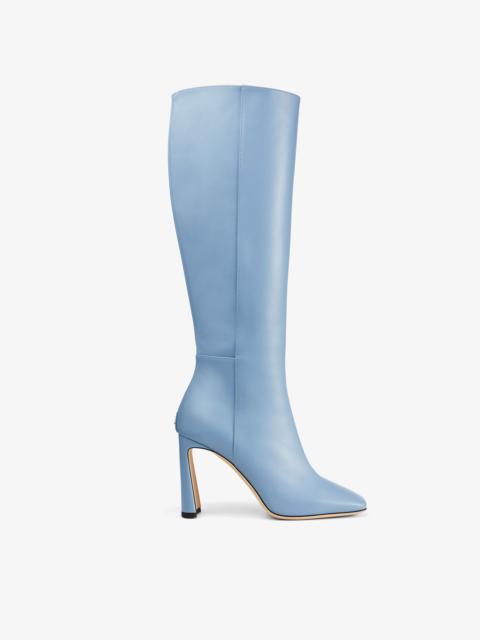 Kinsey 95
Smoky Blue Calf Leather Knee-High Boots