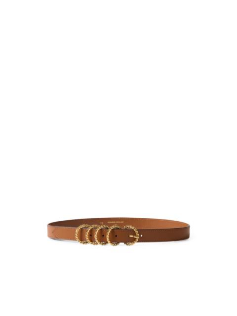 Claudie Pierlot Leather belt with gold buckle