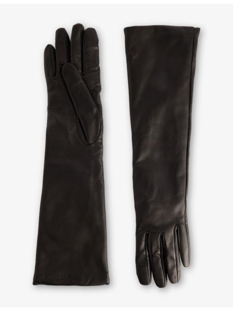 NOUR HAMMOUR Long Lined Leather Gloves