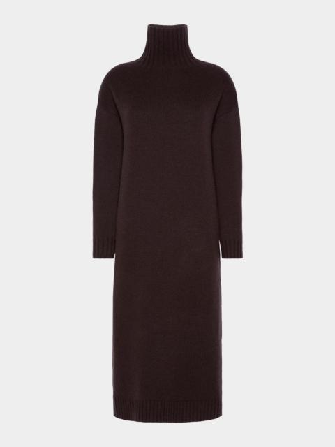 Max Mara Wool-Cashmere Turtleneck Midi Sweater Dress
