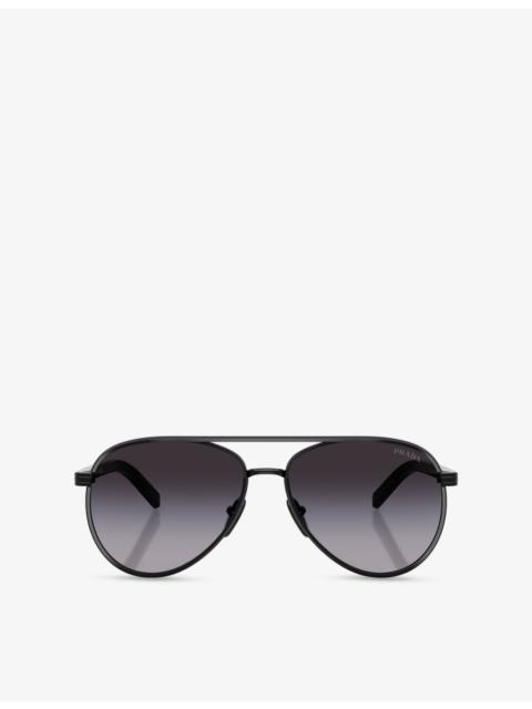 Prada PR B57S Pilot-Frame Metal Sunglasses