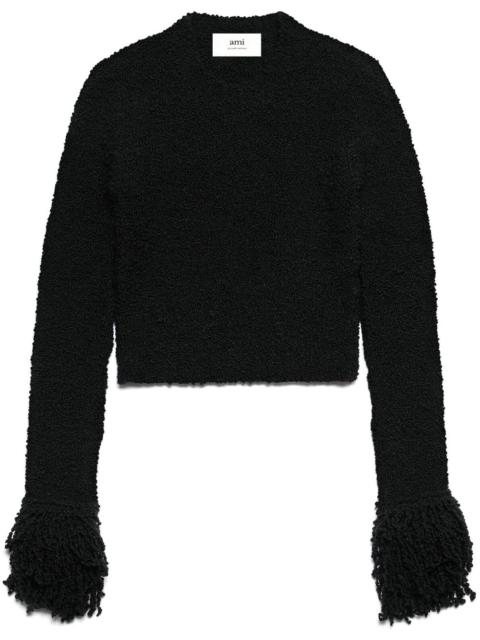 AMI Paris fringed-trim cropped jumper
