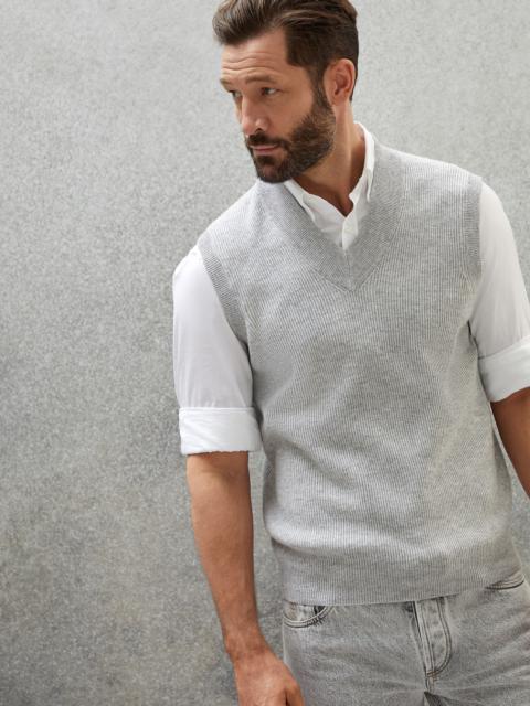 Brunello Cucinelli Cashmere English rib sweater vest