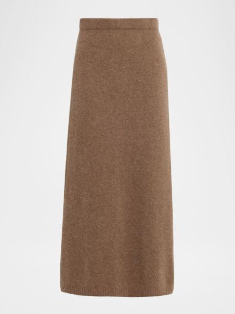 Max Mara Dorina A-Line Stretch Cashmere Midi Skirt