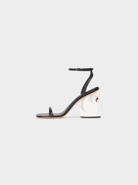 A.W.A.K.E. MODE BETA SHOES WITH SWAN HEEL BLACK WHITE