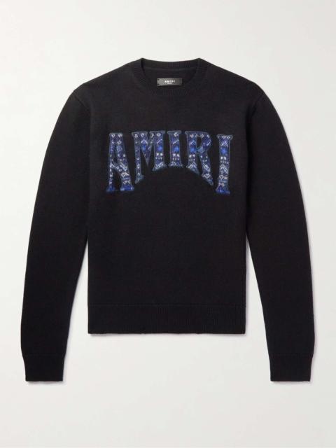 Logo-Embroidered Wool-Blend Sweater