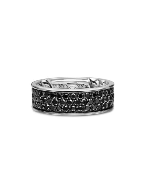 DAVID YURMAN Men's Streamline Band Ring in Sterling Silver - Black Diamond