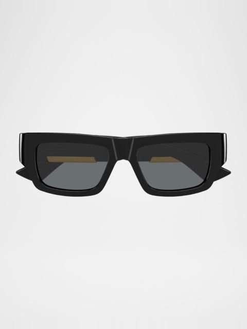 Bottega Veneta Men's Dash Rectangular Nylon Sunglasses