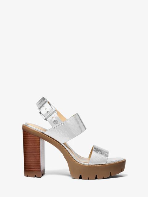 MICHAEL KORS Holland Metallic Platform Sandal