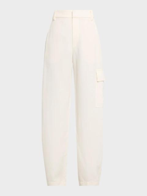 Brunello Cucinelli Fluid Wool Wide-Leg Cargo Pants