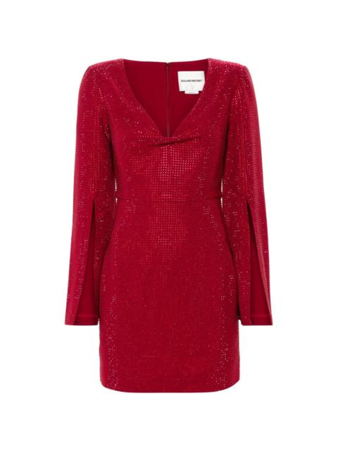 ROLAND MOURET rhinestone-embellished mini dress