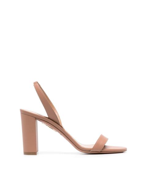 AQUAZZURA 90mm heeled leather mules