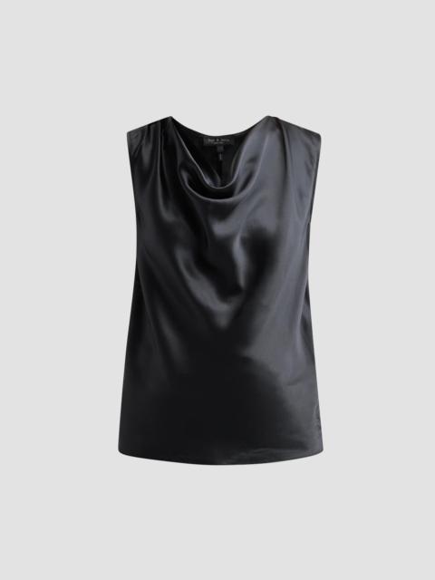rag & bone Women's Vinnie Sleeveless Silk Blouse - Black