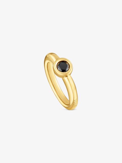 TOUS Wide ring with 18K gold vermeil and black spinel TOUS Line