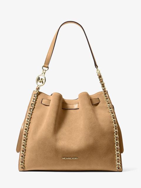 MICHAEL KORS Mina Large Suede Chain Shoulder Bag