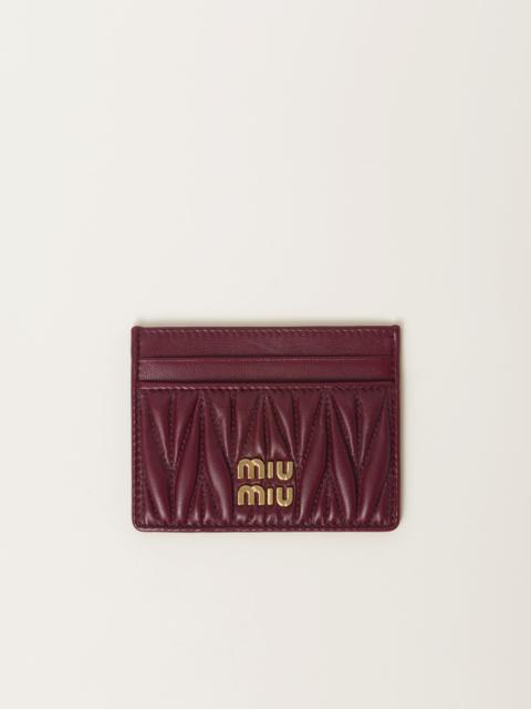 Miu Miu Matelassé nappa leather card holder