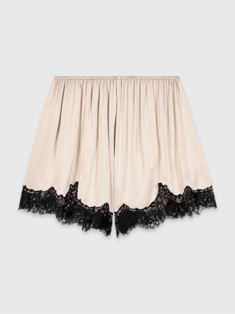 maje Satin shorts with lace details
