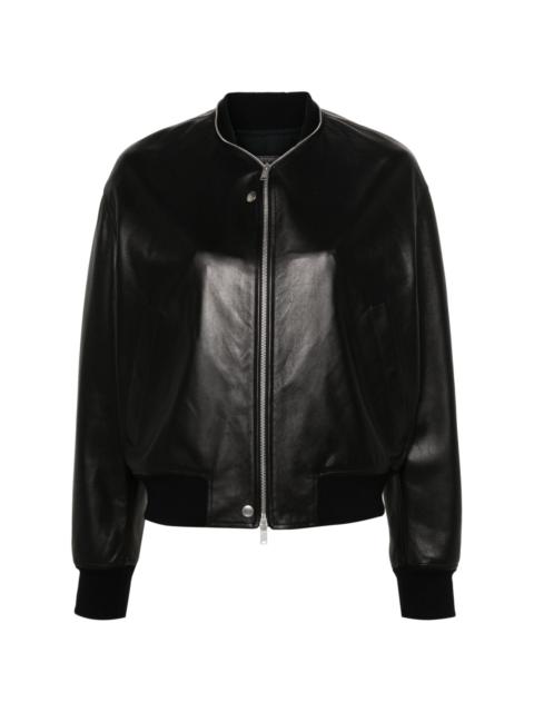 leather bomber jacket