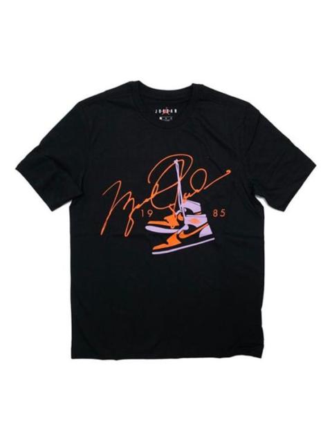 Jordan Men's Jordan AJ85 Signature Printing Short Sleeve Black T-Shirt BQ5539-010