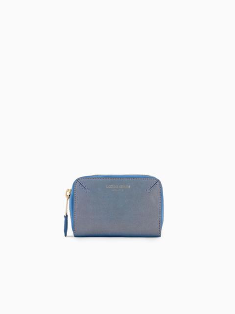 La Prima wraparound zip card holder in glossy nubuck