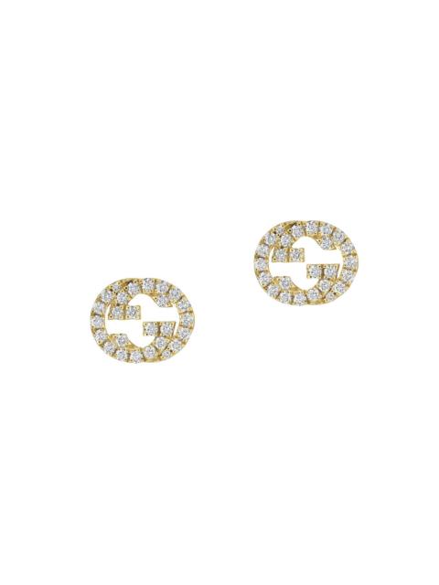 GUCCI Interlocked G 18ct yellow gold and 0.38ct diamond stud earrings