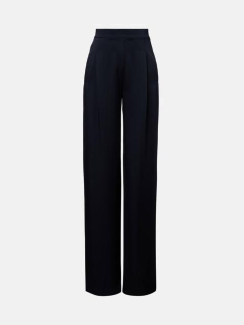 Dritto crêpe satin wide-leg pants