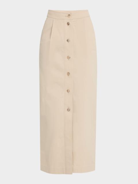 EMPORIO ARMANI Straight Stretch Cotton Midi Skirt