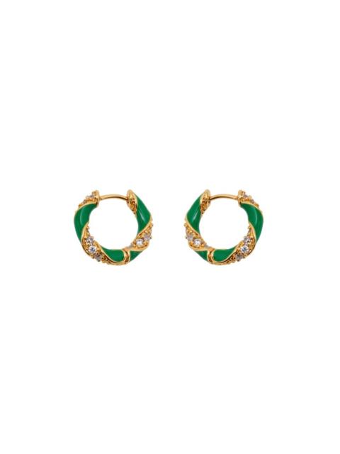 Zimmermann CANDY STRIPE PAVE HOOPS