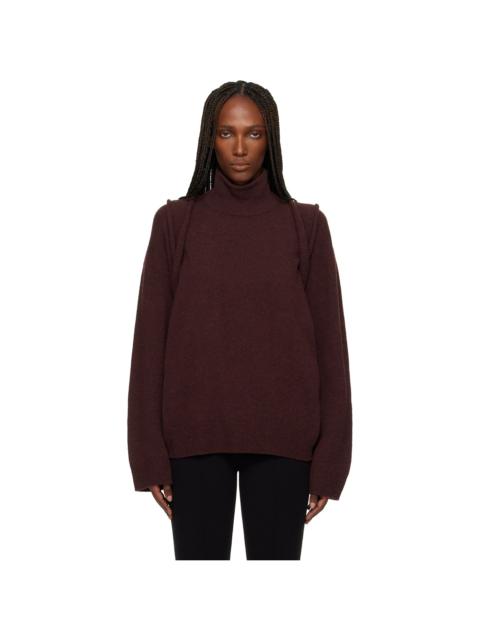 ISSEY MIYAKE Brown Backpack Knit Turtleneck