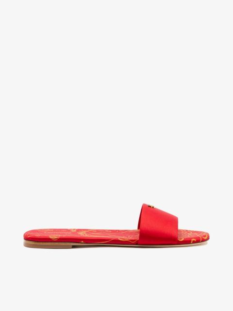 Larroudé Ivy Flat In Cherry Satin