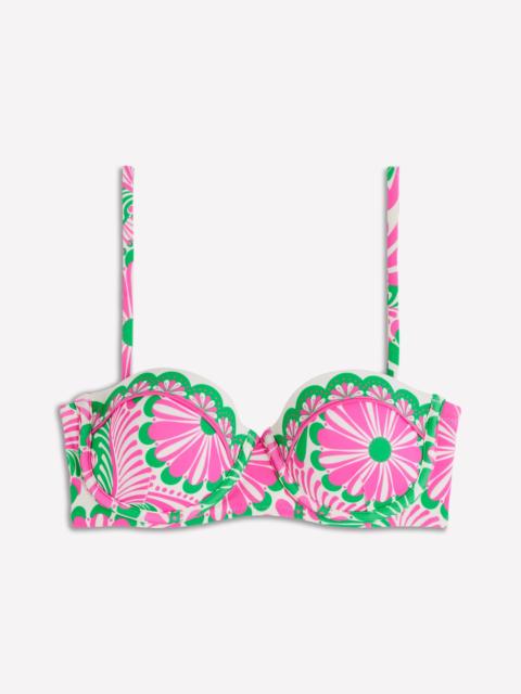 BODEN Rhodes Cup-Size Bikini Top-Pink, Euphoric Gardens