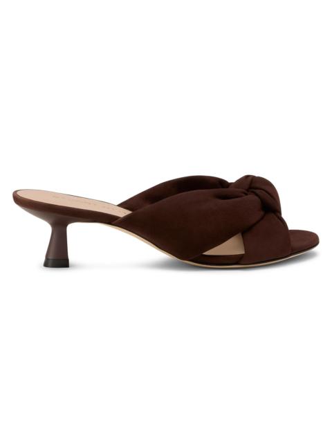 Stuart Weitzman Women's Soplaya 50MM Suede Slip-On Sandals - Walnut