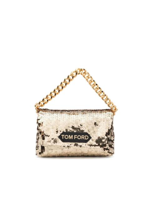 TOM FORD logo-patch sequinned mini bag