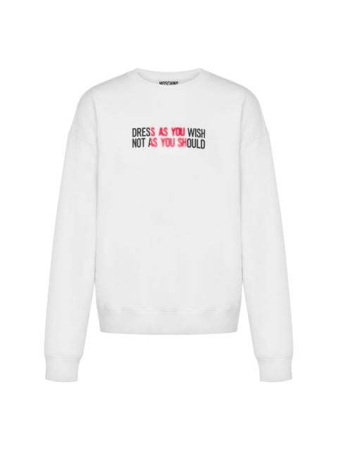 slogan-print cotton sweatshirt