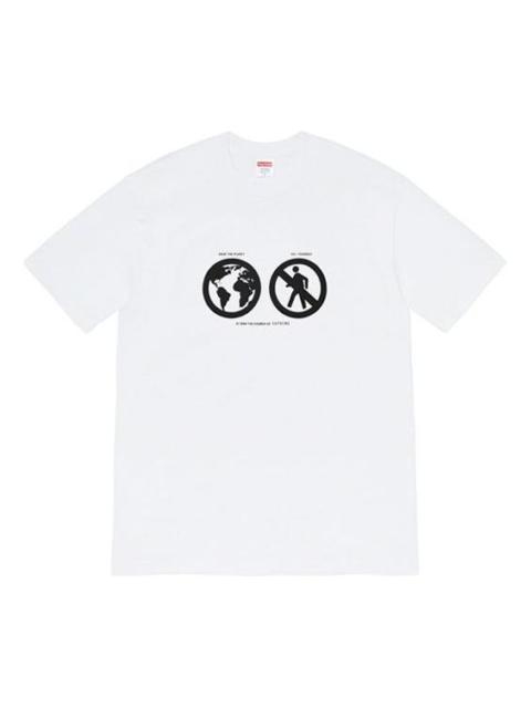 Supreme FW19 Week 1 Save The Planet Tee Earth Short Sleeve Unisex White SUP-FW19-198