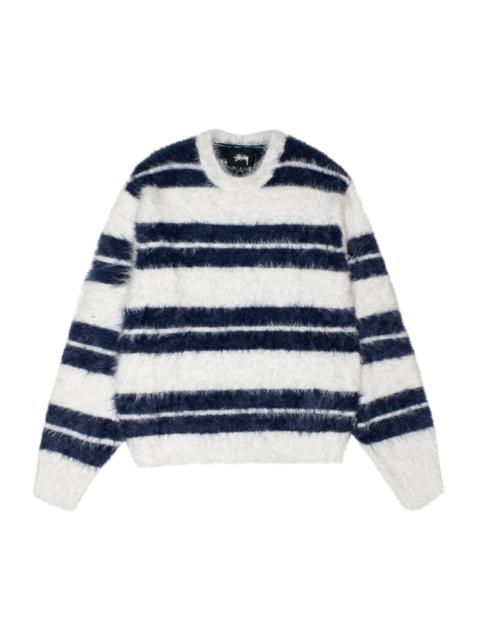 Stussy Hairy Stripe Crew Sweater 'Ivory/Navy'