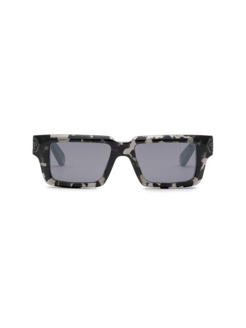 Dark Shapes Hexagon rectangle-frame sunglasses
