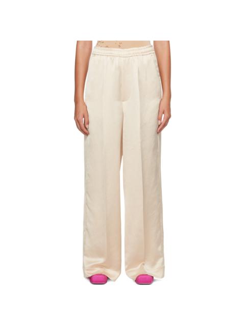 MM6 Maison Margiela Off-White Crinkled Trousers