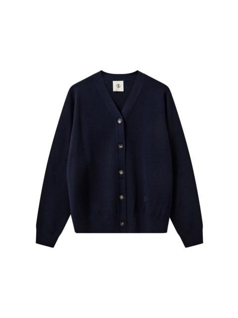 The Garment Bergen Dad Wool Cardigan navy