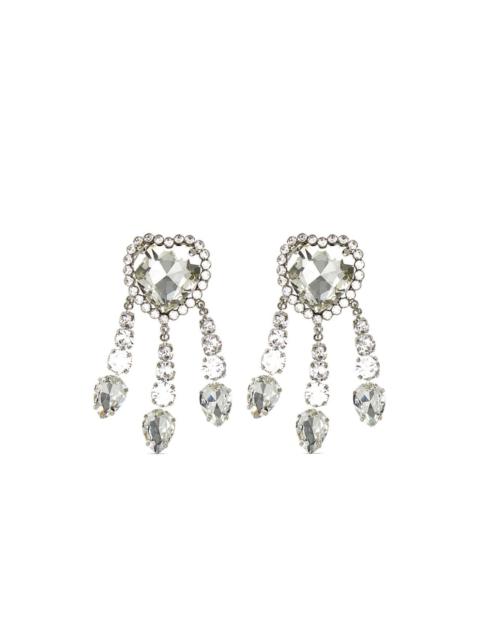 Alessandra Rich heart crystal-embellished earrings