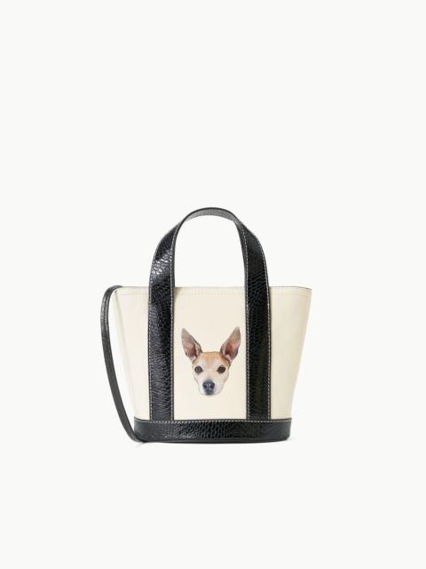 STAUD STAUD CUSTOM ALLORA MINI TOTE CREAM BLACK