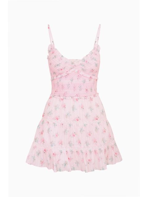 LoveShackFancy Lizzy Floral Cotton Mini Dress